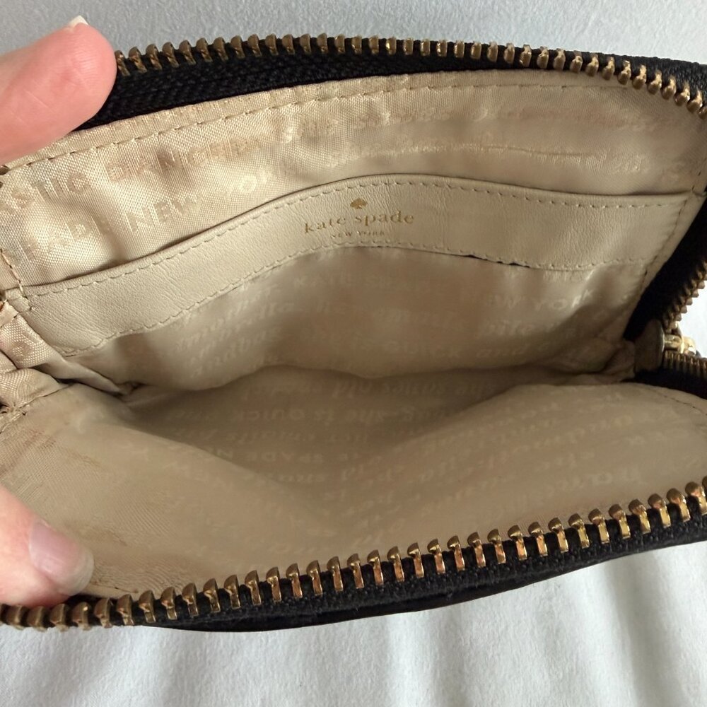 KATE SPADE Madison Small L-Zip Black Leather Wallet Wristlet - Picture 6 of 9